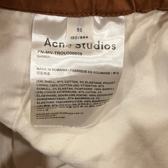 Acne Men's Tan Chinos - Picture 4 of 4